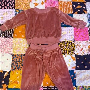 Kids Pink Velour Matching Set